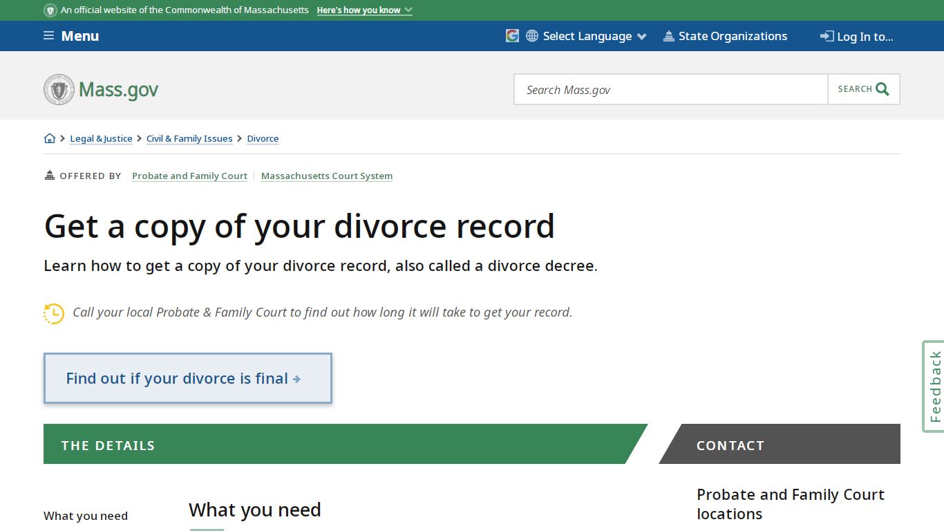 Get a copy of your divorce record | Mass.gov